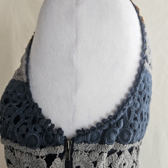 Anthropologie Maeve Striated Lace Dress Sz 4 Embroidered Fit and Flare Boho - Picture 5 of 13